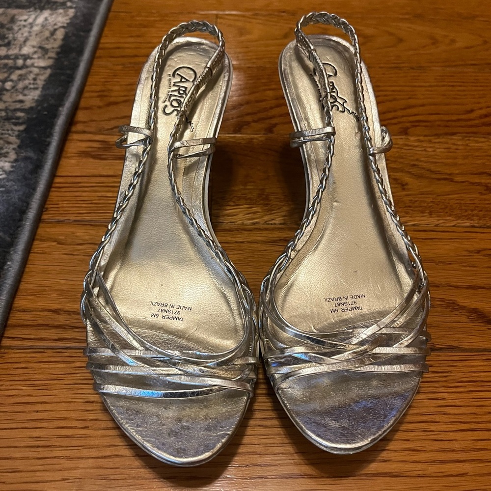 Carlos Silver Strappy Sandals